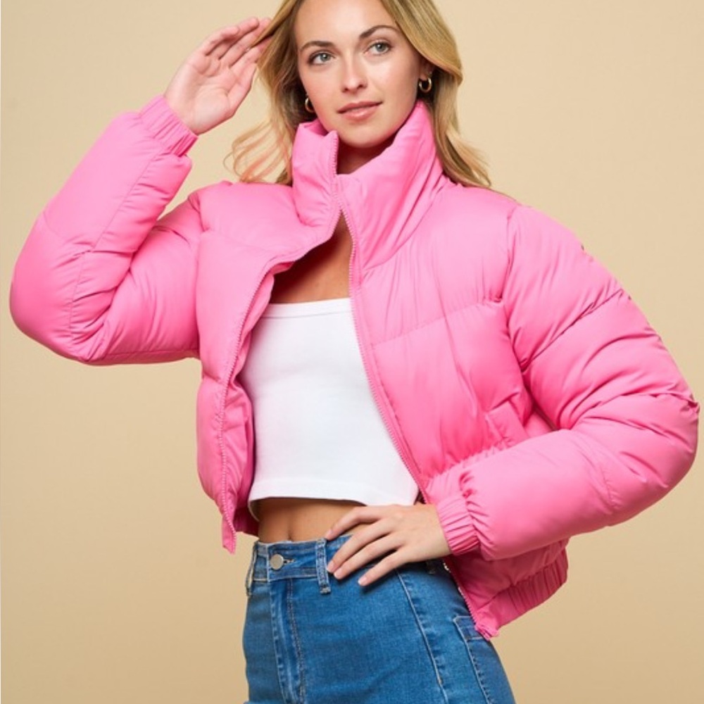 #328 PINK padded puffer jacket